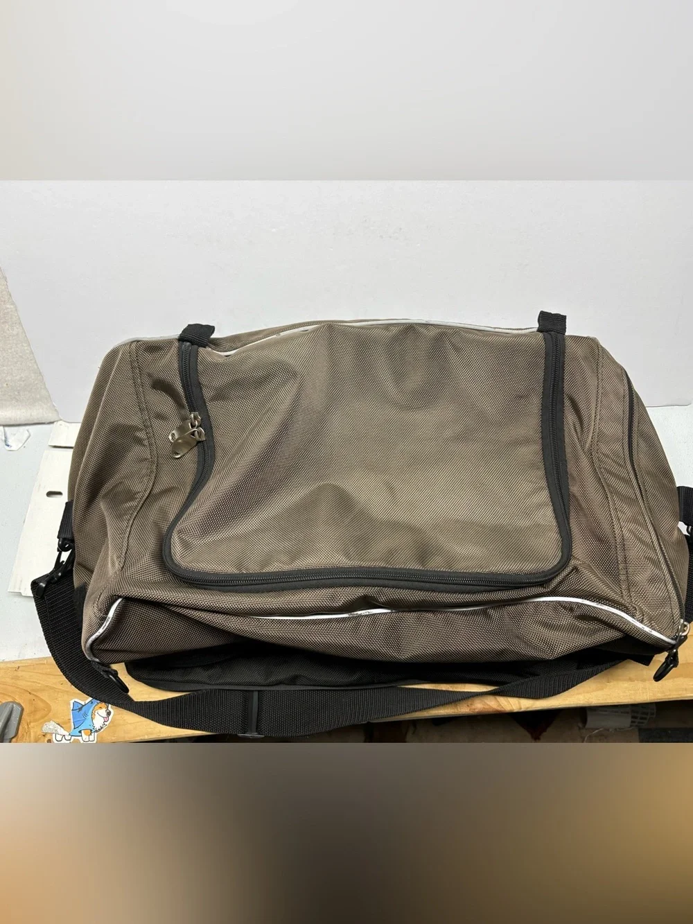 Harley Davidson Three Compartment Black Riding Bag/ Duffle Bag Moto Travel 22x11